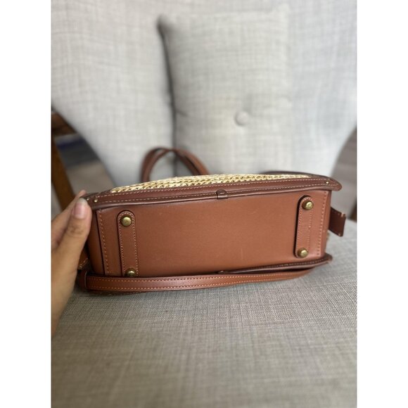 Coach Dreamer 21 Raffia Brown Natural Leather Straw w/Removable Crossbosy Straps - Picture 8 of 15